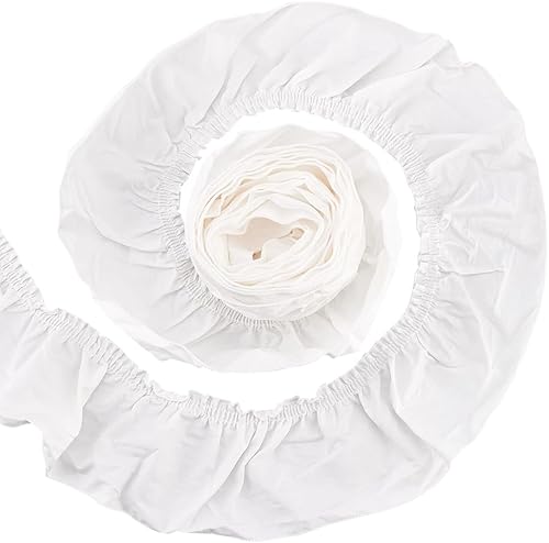 Miniatura 8 de FINGERINSPIRE Cinta de gasa plisada blanca crema de 4 yardas de 6.7 pulgadas de ancho, de poliéster, plisada, cinta de encaje elástico, borde