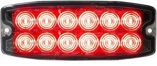 Miniatura 6 de Buyers Products 8890400 - Luz estroboscópica LED ultra fina de doble fila, 5 pulgadas, ámbar, 12 LED, patrones de flash síncronos y alternos, luz de