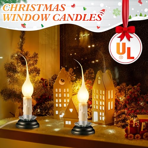 Enhon-2-Pack-3-in-Rustic-Country-Candle-Light-with-Replacement-LED-Light-Bulbs-UL-Certification-Electric-Christmas-Window-Candles-Light-with-OnOff-Switch-06W-C7-Candlestick-Lamp-5Ft-Cord Enhon 2 Pack 3 in Rustic Country Candle Light with Replacement LED Light Bulbs UL Certification Electric Christmas Window Candles Light with OnOff Switch 06W C7 Candlestick Lamp 5Ft Cord