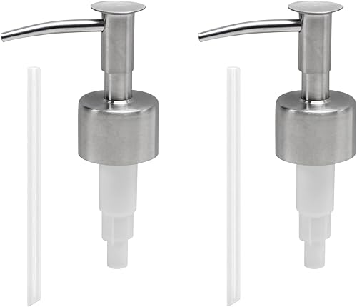 Miniatura 9 de MroMax 2 dispensadores de loción de jabón de 0.984in, modernas bombas de acero inoxidable 304 de repuesto para tu hogar, botellas de baño, cocina,