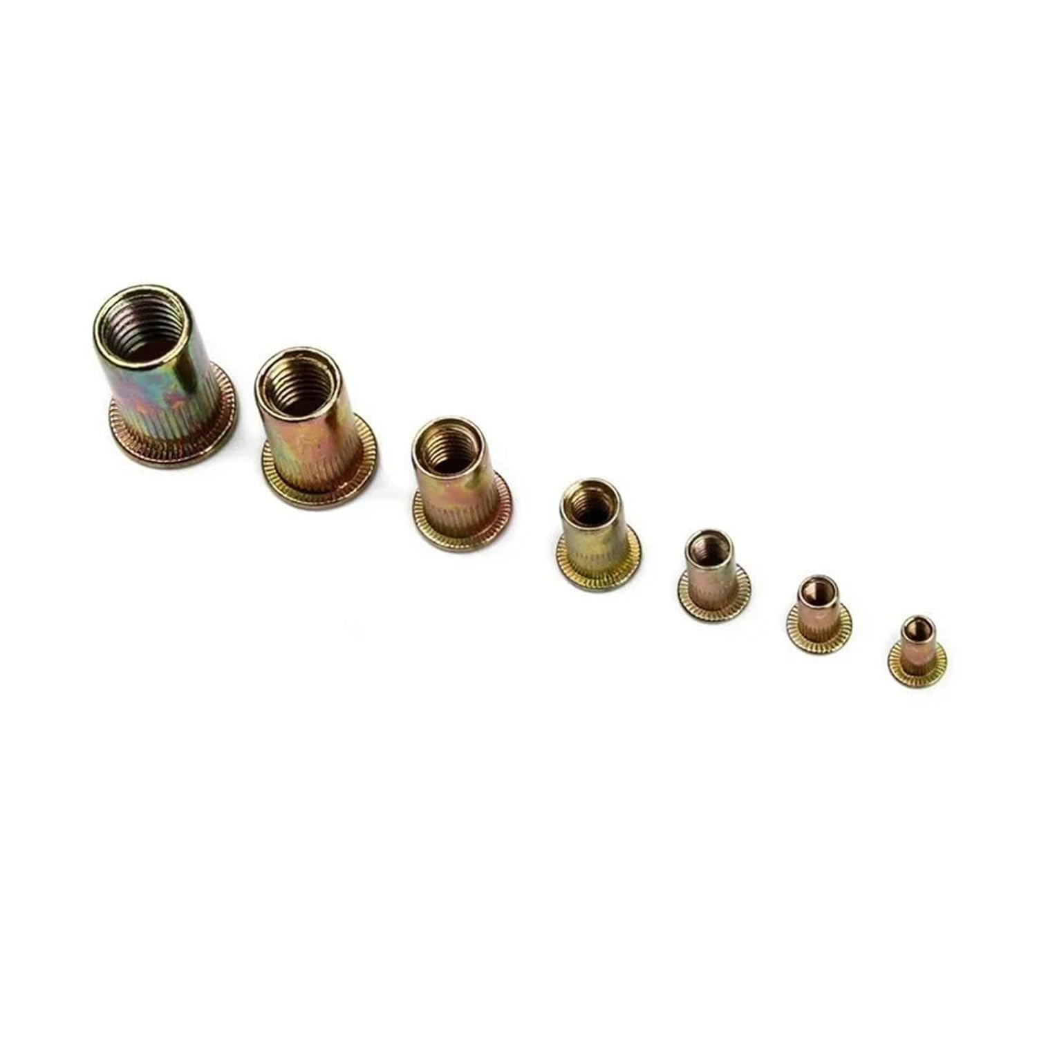 90/220/300PCS Flat Head Rivet Nuts Assortment Kit M3-M12 Carbon Steel Rivet Tool Set(Only 90PCS Nuts)