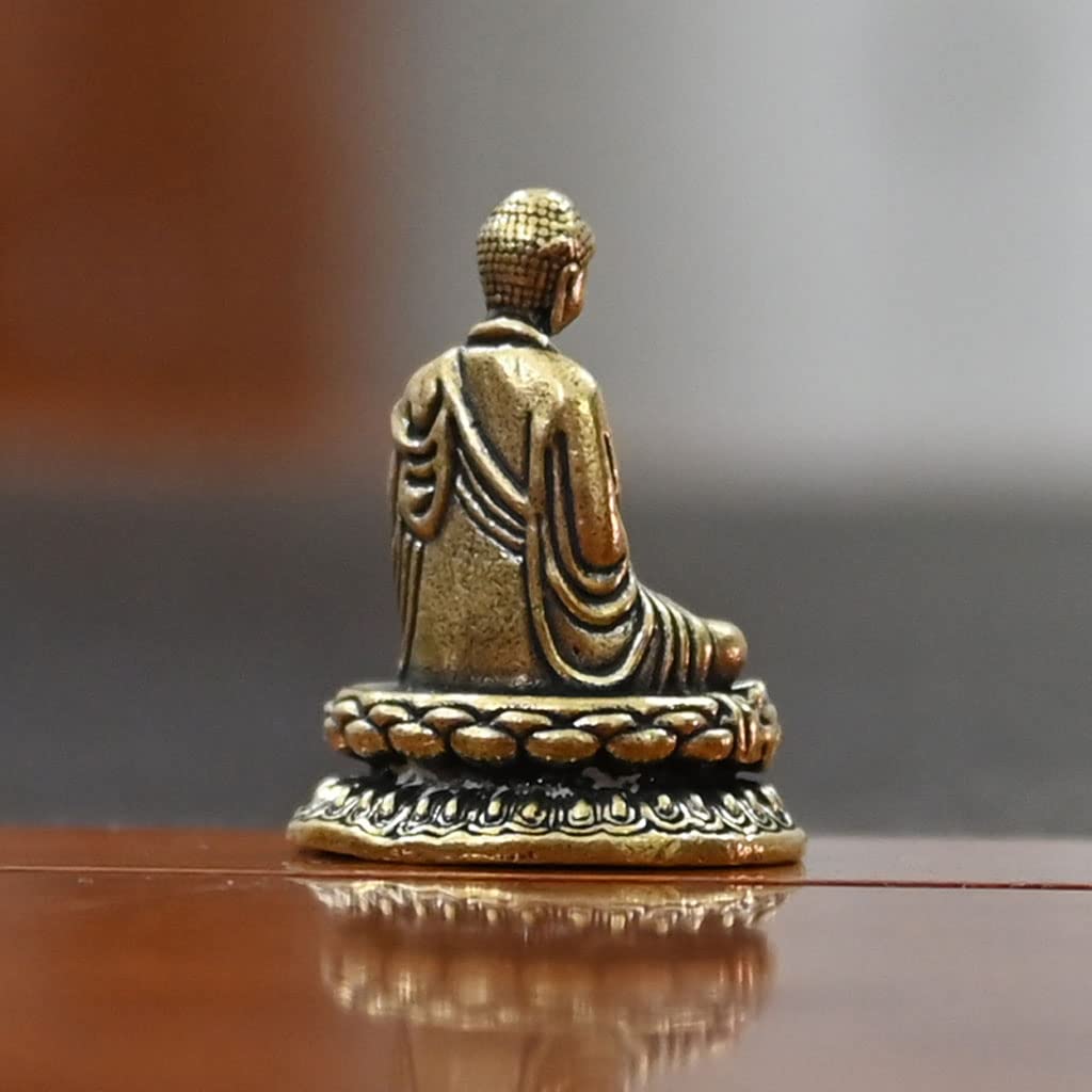 Amazon｜ミニ 仏像 釈迦如来座像 【如来】4.5cm 蓮台 真鍮製