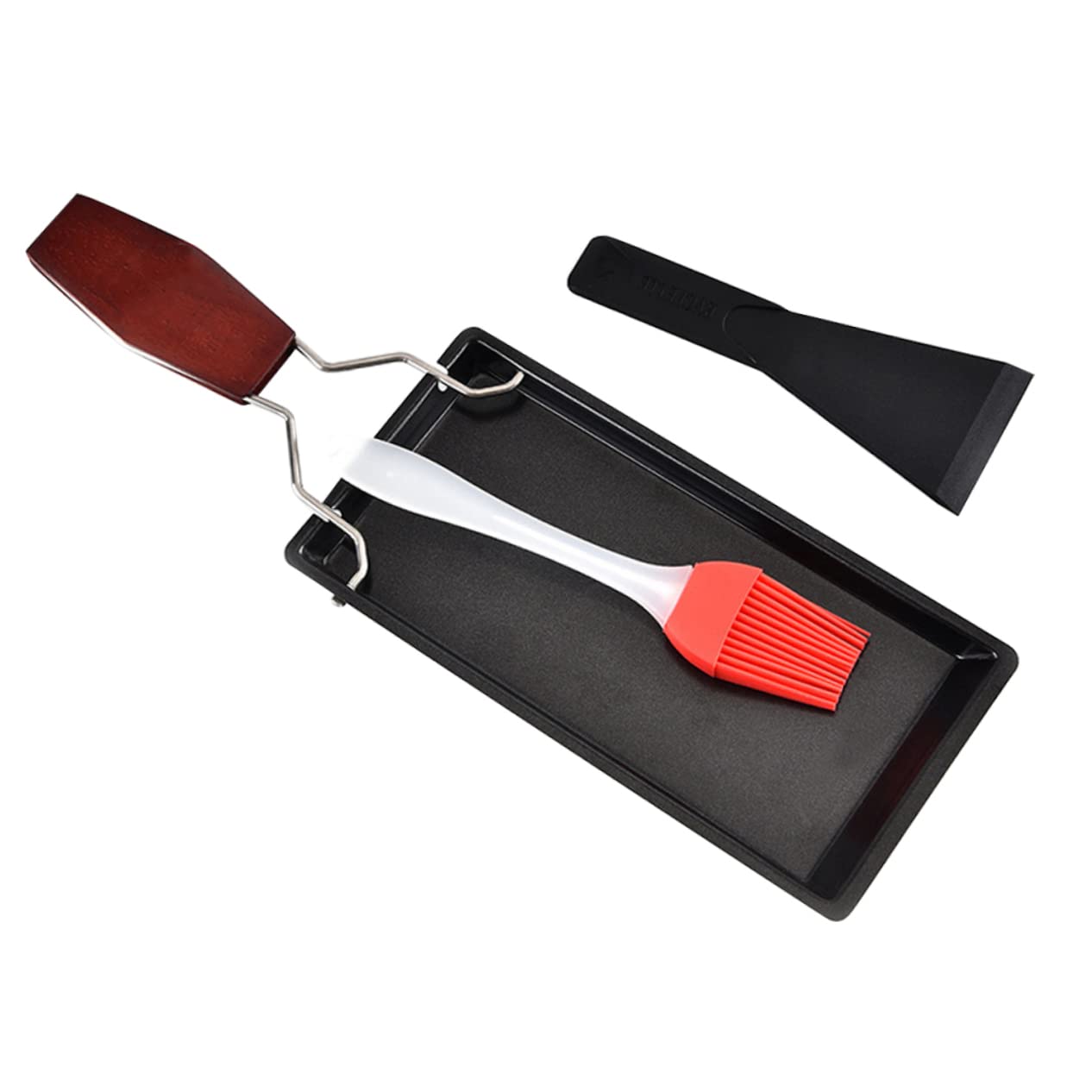 RORPOIR 2 Sets Pcs Non-stick Metal Bbq Pan Set Griddle Comal Steak Comal Bakeware for Grill