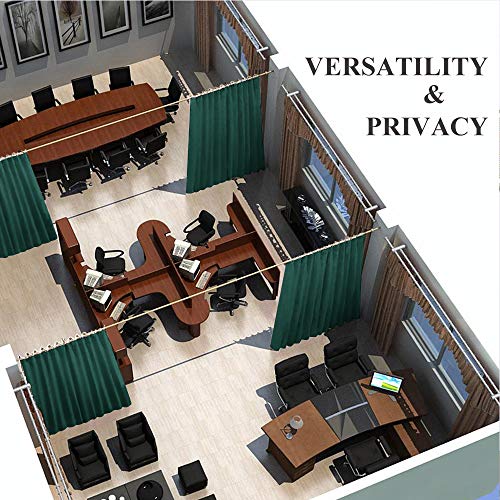 Image of NICETOWN Thermal Insulated Room Dividers Curtains Screens Partitions, Full-Length Grommet Top Room Screen Divider Curtain Panel for Space Solution (Hunter Green, 1 Pack, 12.5ft Wide x 8ft Long)