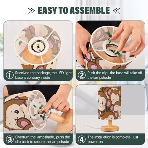 Lámpara de Mesa Infantil Mono Cartoon con USB miniatura 4