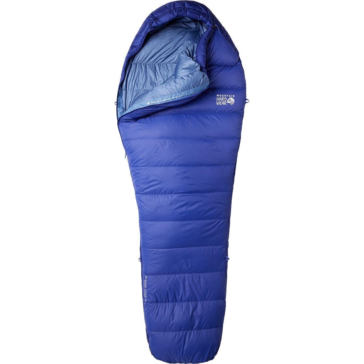 Mountain Hardwear Bishop Pass Sleeping Bag: 15F Down - Women's, Blue Print, Reg/Right Zip