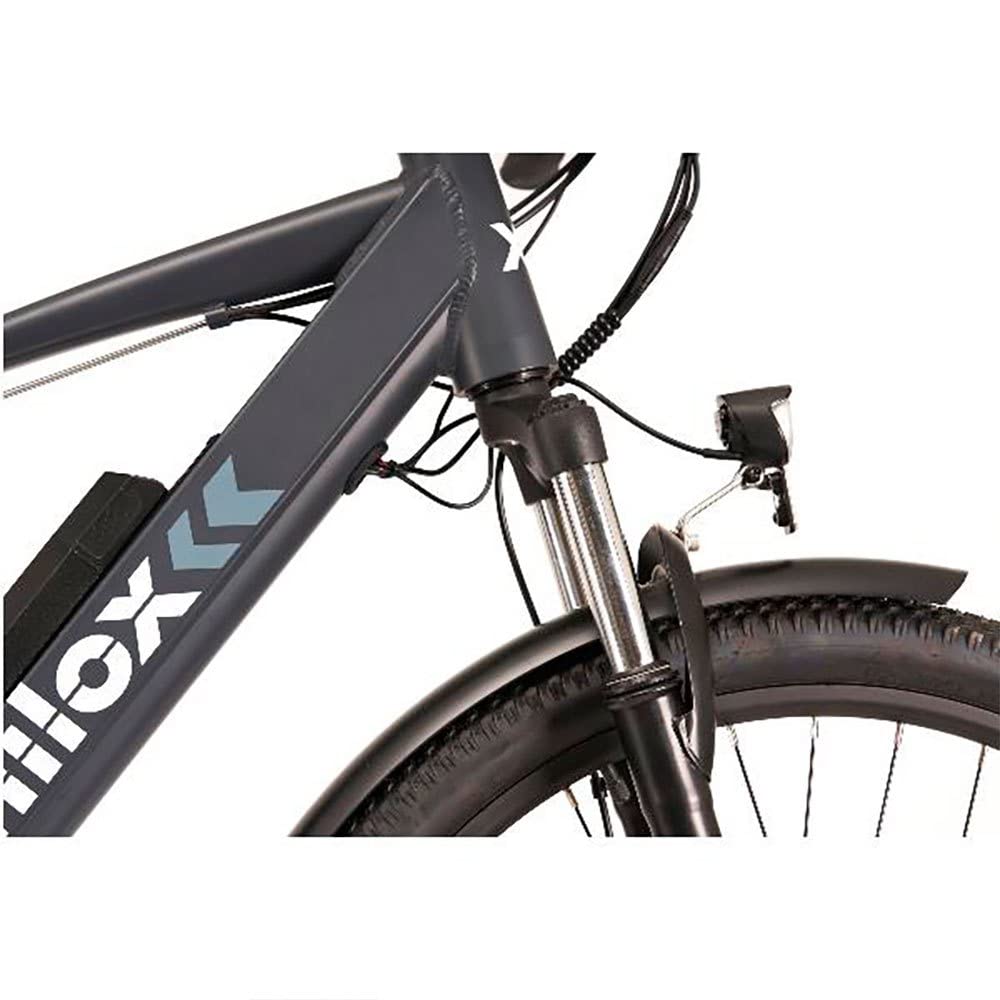Nilox, E-Bike X7 Plus, Trekking Bike con Pedalata Assistita, 80 km di Autonomia, Fino a 25 km/h, Motore 36 V 250 W, Batteria al Litio da 36 V- 13 Ah, Copertoni Semi Tassellati 27.5" x 2.10"