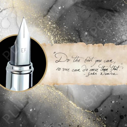 Image of PLUSPOINT Fountain Pen for Students | Iridium Tip Nib Refillable Fountain Pen with 2 Ink Refills | Office Stationery Gift for Kids | Perfect for Office and School Use (Phantom), Blue