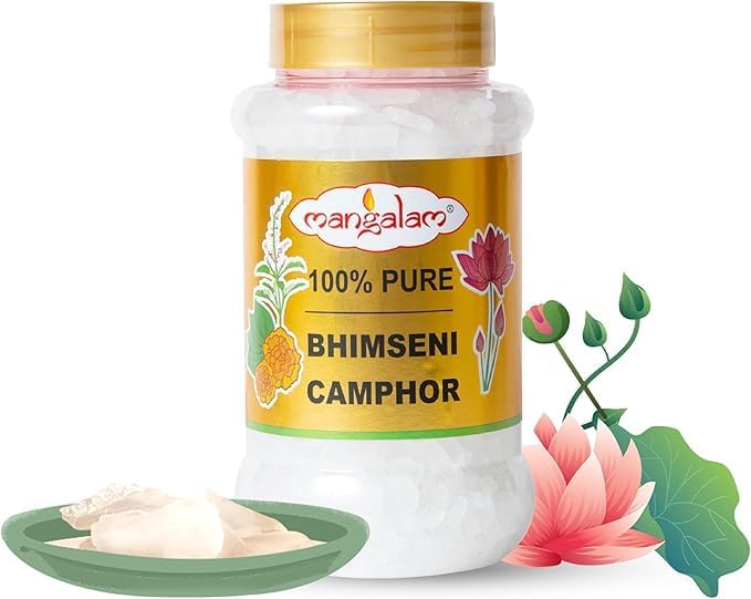 M'angalam Pure Bhimseni Camphor, Traditional Indian Camphor, 250gm