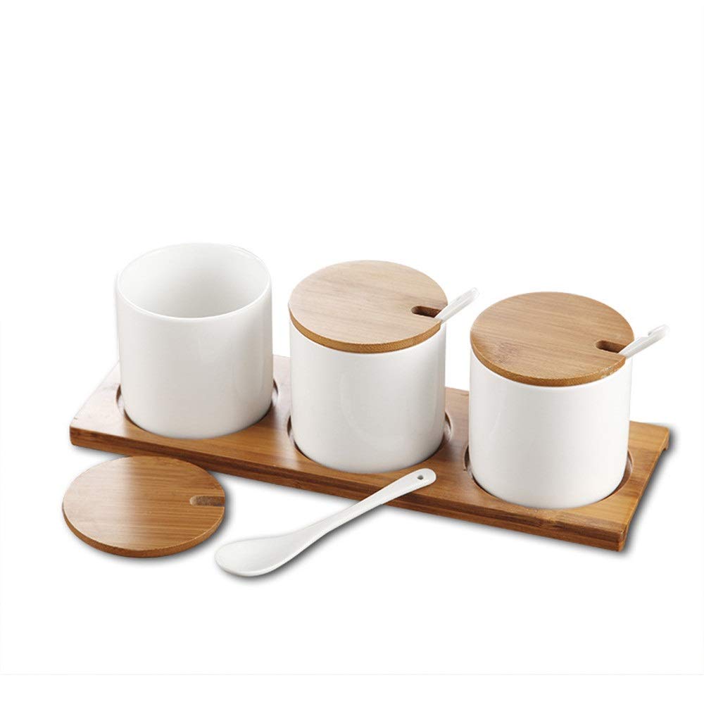 Pojemnik Na Przyprawy, Dozownik Do Przypraw, Pojemnik Na Sól, Ceramiczny Pojemnik Na Przyprawy, Zestaw Do Przypraw, Pojemnik Na Przyprawy,White-One Size