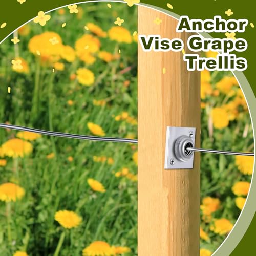 Image of 5 Pcs Anchor Wire Vise with Screws Grape Trellis Anchor Vise for Tightening 12-13 Gauge Wire to Build Trellises, Vineyards, Fences and Arbors