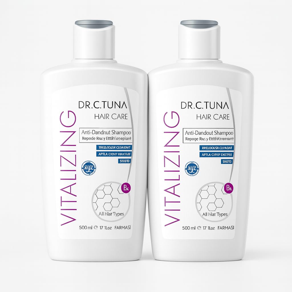Farmasi Dr. C. Tuna Shampoo Antiforfora Vitalizing con Aglio e Aceto di Mele, Per Tutti i Tipi di Capelli, 2x500 ml