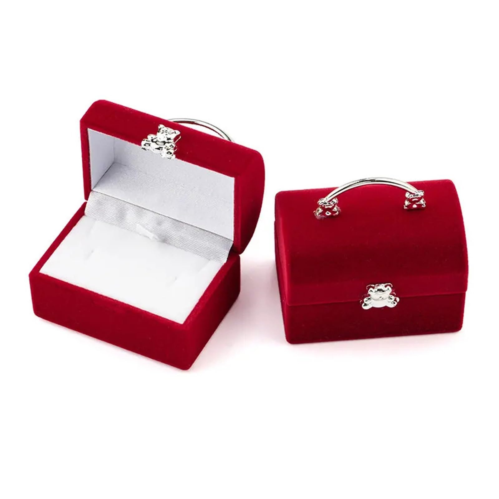 WTAXBH Jewellery Box 1 Piece Small Jewelry Box Velvet Wedding Ring Necklace Display For Packaging(Red)