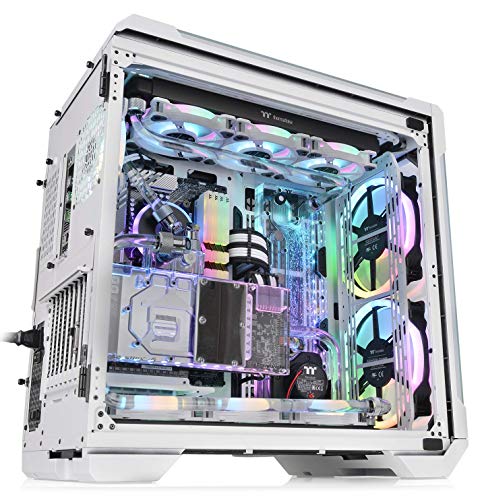 Thermaltake View 51 Snow Motherboard Sync Argb E-Atx Full Tower Gaming Computer Case With 2 200Mm Argb 5V Motherboard Sync Rgb Fans + 140Mm Black Rear Fan Pre-Installed Ca-1Q6-00M6Wn-00, White #TOP7