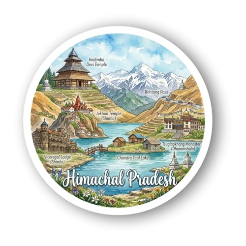 Image of Himachal Pradesh extured Finish Acrylic Fridge Magnet - UV Texture Printed, Stylish Multicolor Magnet for Fridge, Wardrobe & Metal Surfaces, Pack of 1 (Himachal Pradesh)