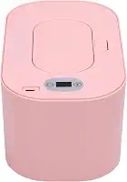 Asixxsix Aquecedor de lenços umedecidos para bebês, controle de temperatura de 40-55 °C, dispensador de lenços umedecidos de grande capacidade com função de aquecimento rápido (Ajuste da temperatura rosada)