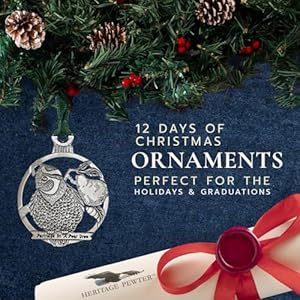 12 Days of Christmas Ornaments β Set of 12 Fine Pewter Ornaments with 11β Satin Ribbon | Expertly Crafted Pewter 12 Days of Christmas Ornaments–Set of 12 Fine Pewter Ornaments with 11 Satin Ribbon Expertly Crafted Pewter