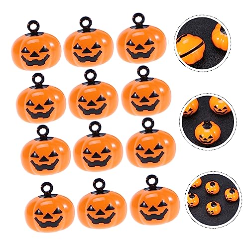 Hohopeti Halloween Pumpkin Pendant 12 Pack Copper Pet Charms for Jewelry Making and Pet Accessories
