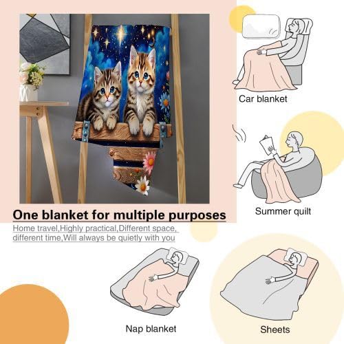 Couverture Polaire 220x240 Chat pour Lit King Size Grande Taille - 5