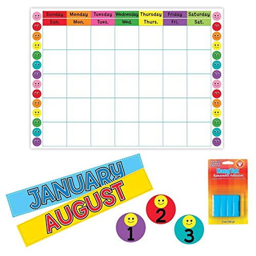 Hygloss Products Smiley Faces Wall Calendar Kit Great for Schools