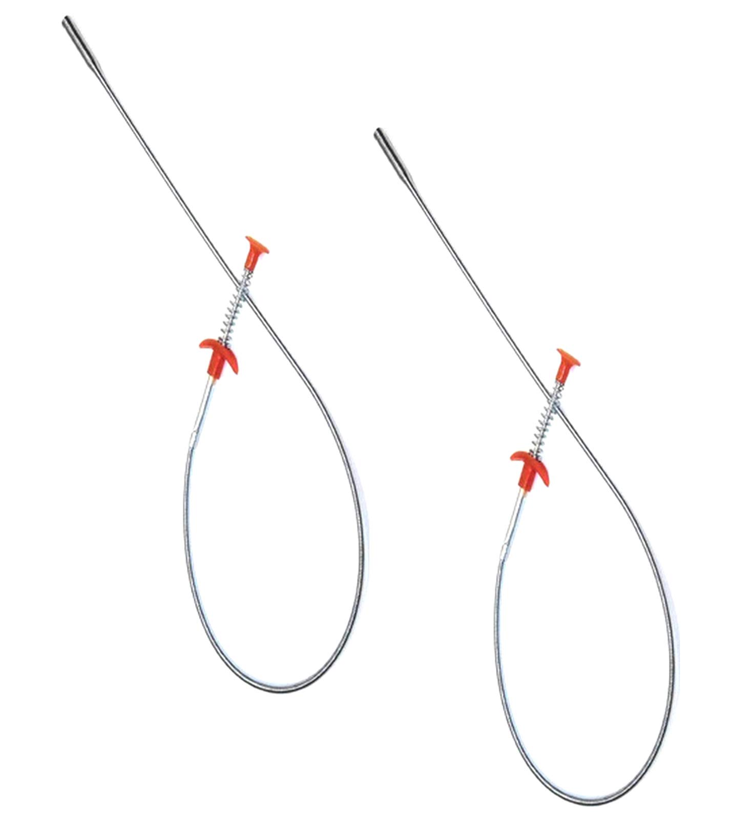 2 ALAZCO 36” Extra Long Flexible Grabber Pickup Tool Retractable Claw Retriever Stick, Snake & Cable Aid - Push Grab & Pick Up - Drain Auger Unclog Hair from Sink Drain Toilet Clean Dryer Vent