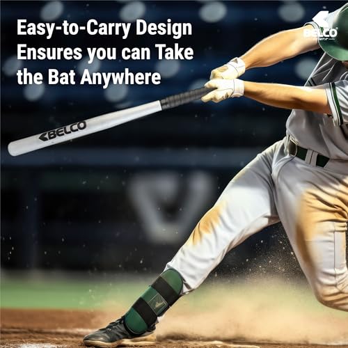 Belco Wooden Baseball Bat - Heavy Duty, Silver - Image 3