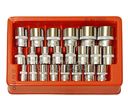 US Pro 22 Piece Superlock Supergrab 3/8" and 1/4" Shallow Socket Set B1398, Variety Pack