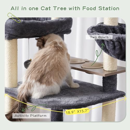 Árbol para gatos alto con túnel y plataforma grande miniatura 5