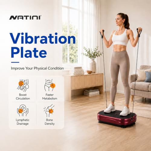Natini Vibration Plate Exercise Machine - Power Vibrating Plate for Lymphatic Drainage,Whole Body Workout Machine for Women Weight Loss Home Fitness, - Image 3