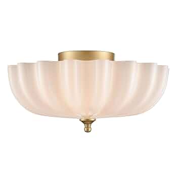 ゴールドキング OUKANING 23.62 in. 6-Light Gold Retro Flower-Shaped Semi