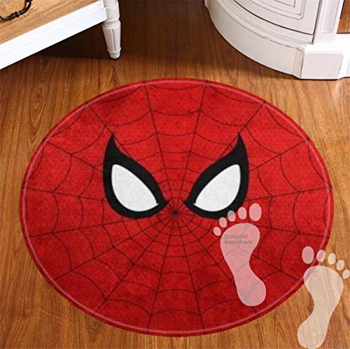 ROOMBADHL Tapis de bain rond pour salle de bain - Envers antidérapant - En flanelle - 50,8 cm - Motif Spiderman