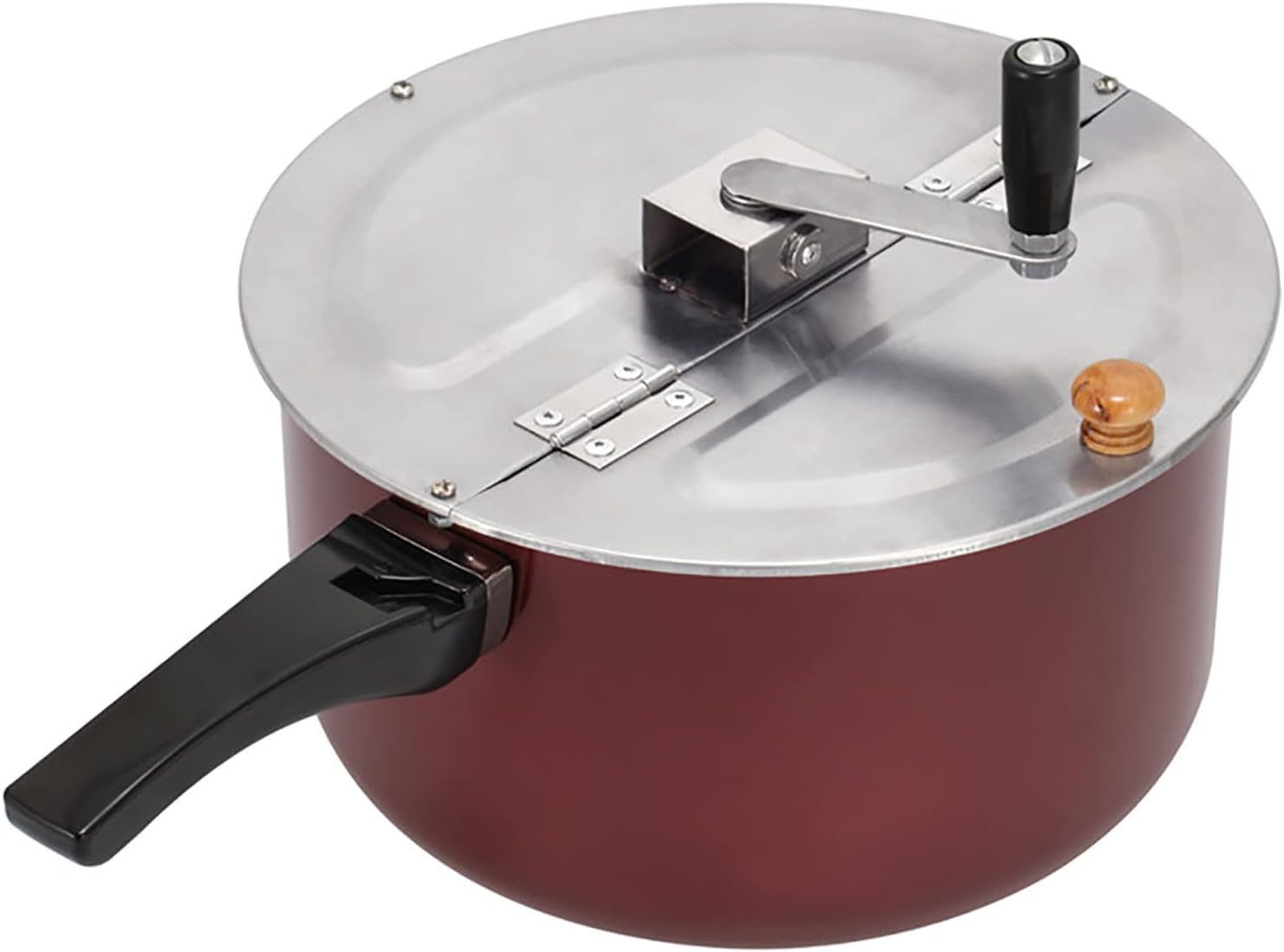 Máquina de palomitas de maíz para el hogar, olla de palomitas de maíz antiadherente de manivela a mano con mango antiquemaduras, tapa extraíble, varilla de agitación gruesa, cocina de inducción