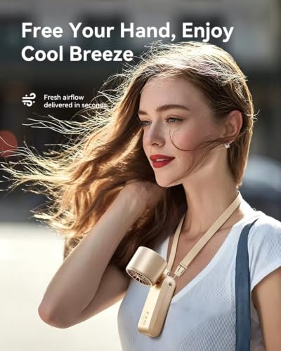 Image of Handheld Portable Turbo Fan with Ice Cooler, Speed (1-199) 5500mAh Rechargeable Personal Fan,[20H Cooling Time] Mini Yet Powerful [20000 RPM] Small Pocket Fans for Travel /Outdoor /Home /, Gold Pink