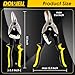 DOWELL 10 Inch Aviation Tin Snips Right, Heavy Duty Cut Metal Shears for Sheet Metal, Chrome Vanadium Steel Blade, Ideal for DIY Enthusiasts, Handymen and Industrial Repairs