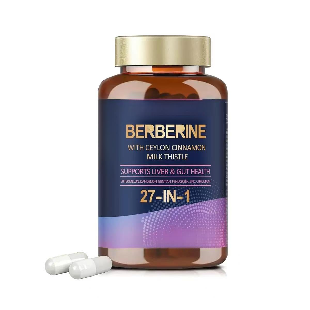 Berberin, fördert die Gesundheit von Leber und Darm, stärkt das Immunsystem und hilft dabei, einen besseren Körperbau zu erreichen, für Männer und Frauen geeignet | Berberin mit Ceylon-Zimt