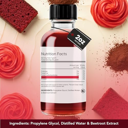 Image of Dolce Flav Natural Super Red Food Coloring - Water-Soluble, Plant-Based, Vibrant Red Color for Baking, Drinks, Frosting, Jams & More - Easy Mix, Concentrated Formula (0.5-2% Use Rate)