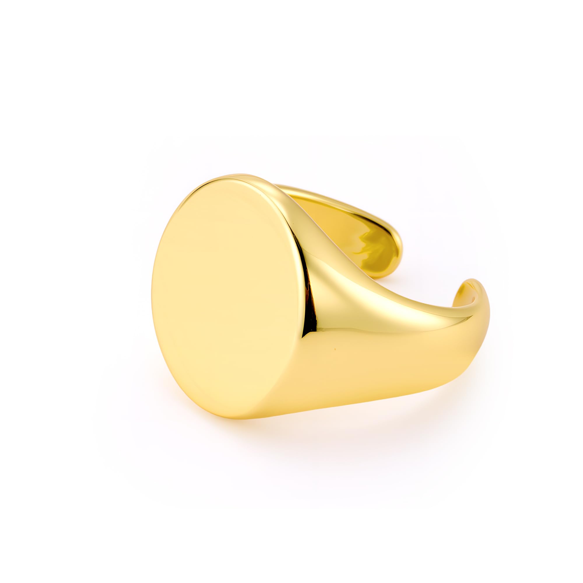 Gold Ringe Damen Sterling Silber Ringe Einfacher Offen Verstellbare Daumen | Silber Ringe Klobig Chunky Dick Breit Ring Silberen Groß Glatter Herz Gold Groß Glatter Flache Kuppel Ring Damen Frauen