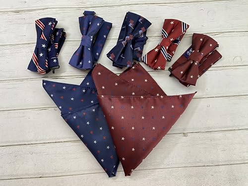 Image of KissTies Mens Pocket Square Silk Hanky The USA Pattern Handkerchief