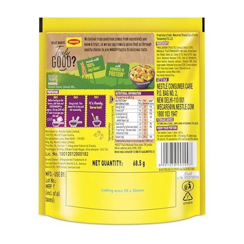 Image of Maggi PAZZTA Instant Pasta - Mushroom Penne, 68.5g Pouch