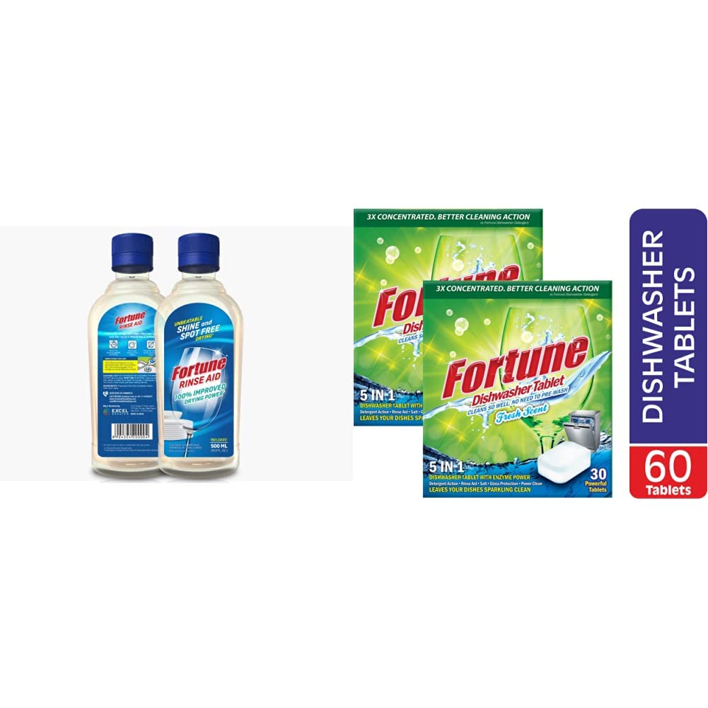 Fortune Rinse Aid Regular Combo Pack 500 ml (Pack of 6) & Fortune 5