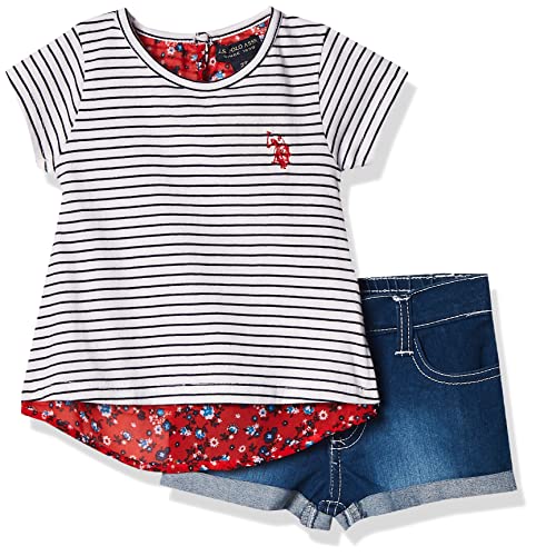 U.S. Polo Assn. girls Fashion Top and Short Set