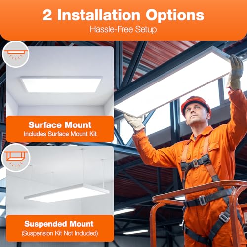 SYLVANIA 1x4 LED Flat Panel Light Flush Mount, 36W, 5 Color Selectable (2700/3000/3500/4000/5000K), 4200 Lumens, Dimmable , LED Ceiling Light for Kitchen/Garage/Basement/Laundry - 1 Pack (67799) by LEDVANCE - Used condition - Image 5