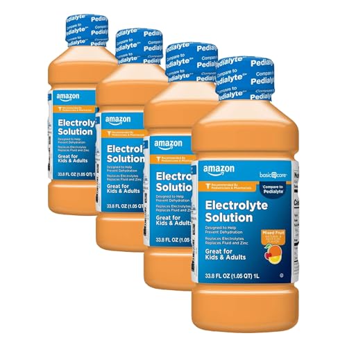 Amazon Basic Care Electrolyte Solution, Mixed Fruit, Designed to Prevent Dehydration, Replaces...