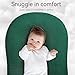 Muslin Baby Lounger Cover 1 Pack, Cotton Soft Breathable Infant Nest Slipcover, Envelope Closure, Compatible with Snuggle Me Loungers, Machine Washable, Cover Only, for Boys Girls(Green)