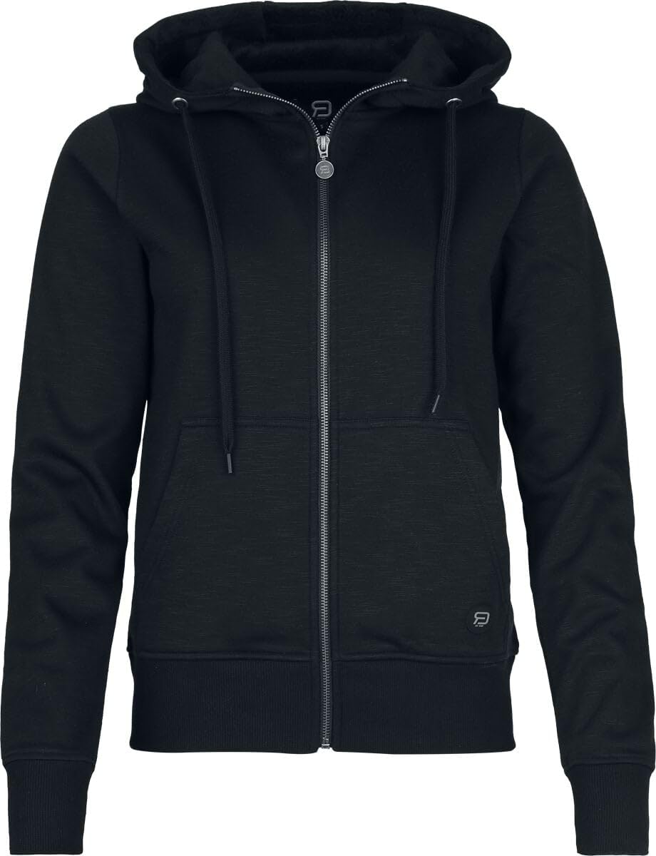 RED by EMP Damen Schwarze Kapuzenjacke mit Labelpatch