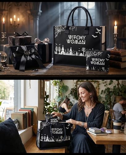 Bolsa Tote de Lona para Mujeres InnoBeta Negra miniatura 3