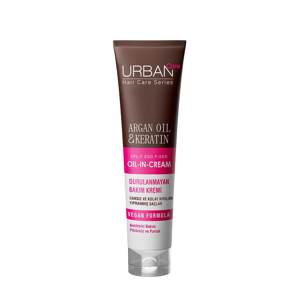 URBAN Care Argan Yağı & Keratin Kolay Kırılan Saçlara Özel Durulanmayan Bakım Kremi 150 ml- Vegan