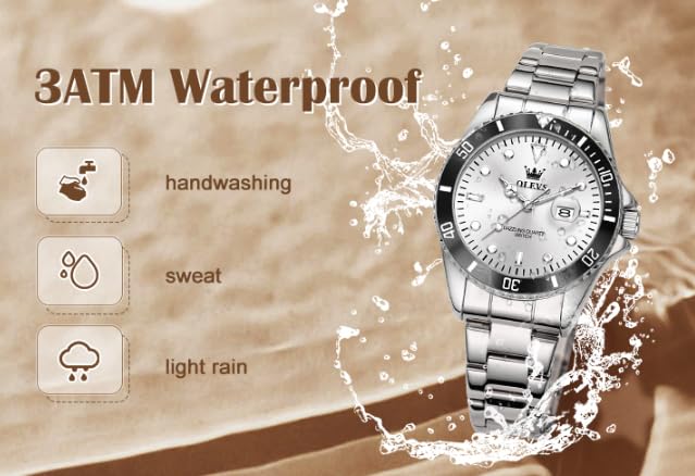 Image of OLEVS Watch Women Silver Watches for Women Luxury for Small Wrists Dress Stainless Steel Women's Wrist Watches Easy to Read Reloj para Mujer Black /Blue /Gold /Green /Pink /Purple