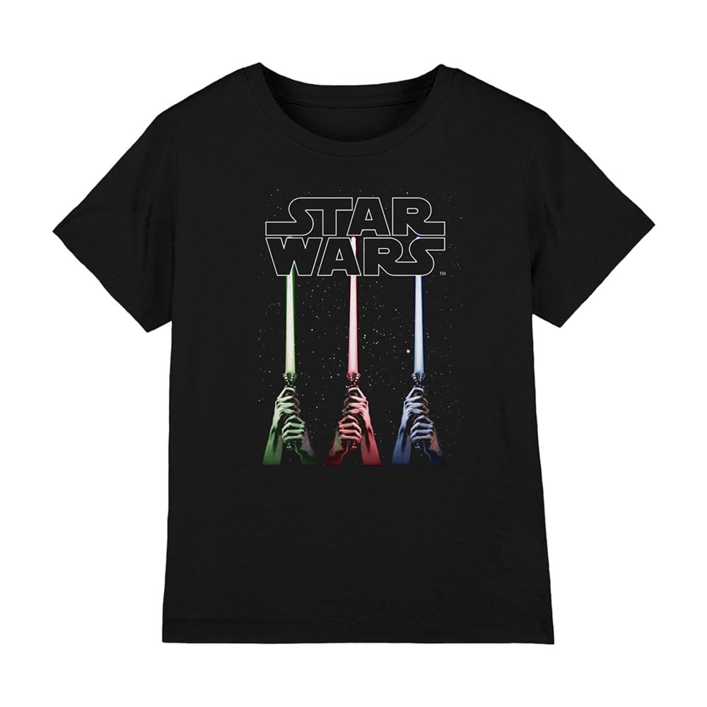 Star Wars Lightsabers Kids T Shirt, Black, 12-13