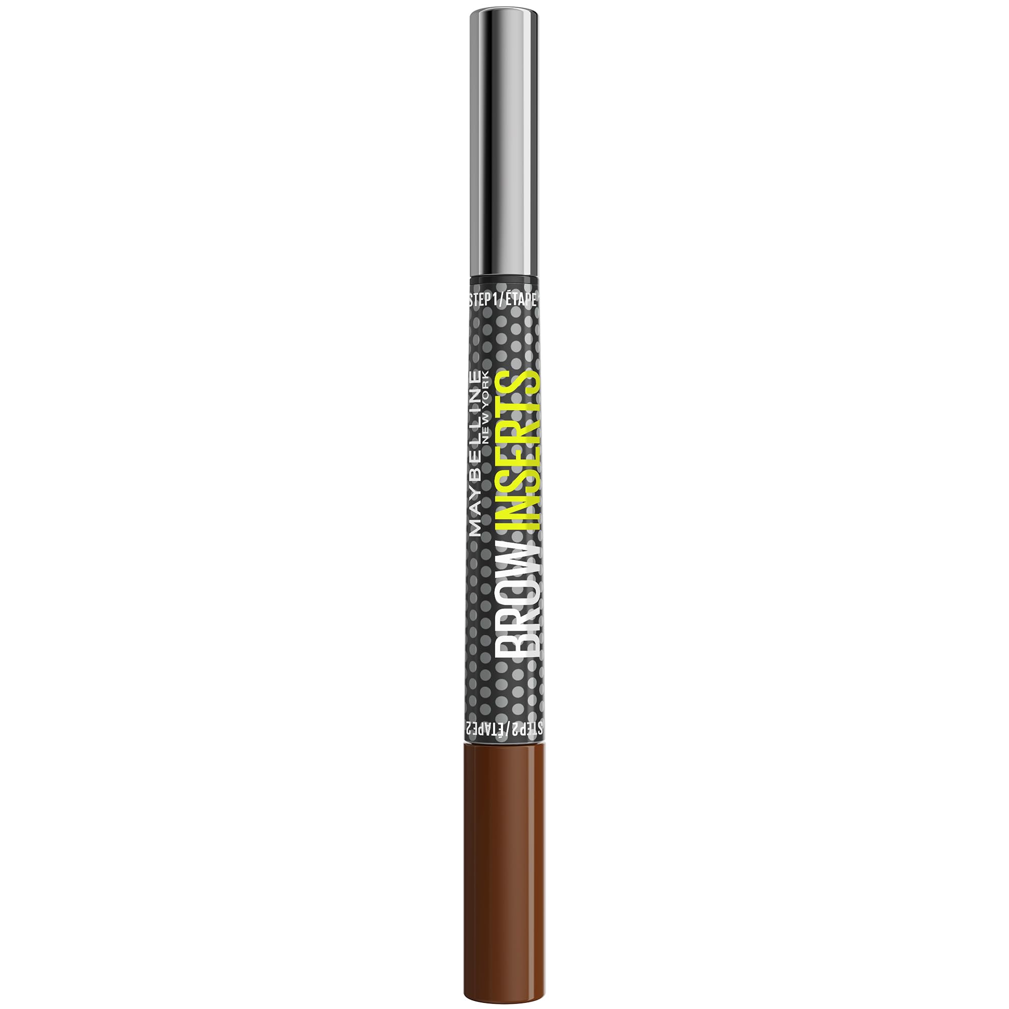 Maybelline Eyebrow Pencil Brow Inserts 2-in-1 Pen Fiber Gel Medium Brown 4